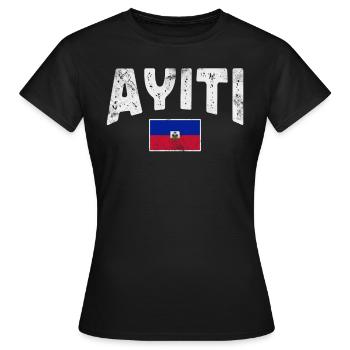 Haïti - T-shirt Femme - noir - Devant - AI Model Female 172 dark (172cm)