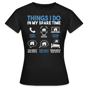 Real Estate Agent Real Estate Agent Gift - Women's T-Shirt - black - Front - AI Model Female 172 dark (172cm)