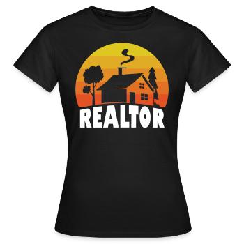 Real Estate Agent Real Estate Agent Gift - Women's T-Shirt - black - Front - AI Model Female 172 dark (172cm)