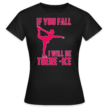 Skating Mom Tshirt Figure Skating Gift - Women's T-Shirt - black - Front - AI Model Female 172 dark (172cm)