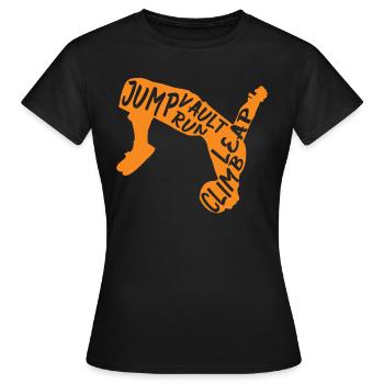 Backflip Salto Acrobaties Parkour Gymnastique Cadeau - T-shirt Femme - noir - Devant - AI Model Female 172 dark (172cm)