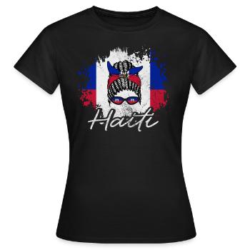 Haïti - T-shirt Femme - noir - Devant - AI Model Female 172 dark (172cm)