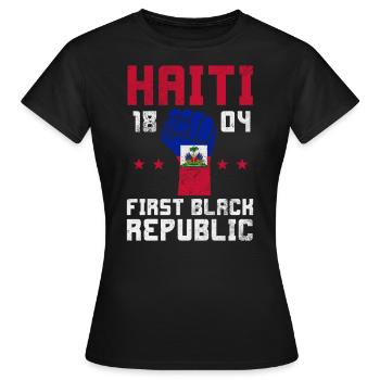 Haiti - Frauen T-Shirt - Schwarz - Vorne - AI Model Female 172 dark (172cm)