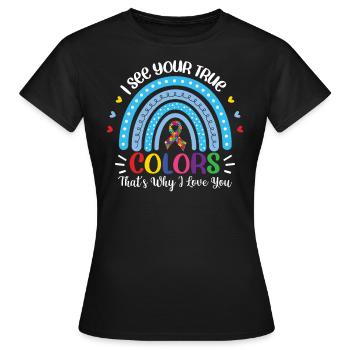 Autismus Awareness Day Autist Geschenk - Frauen T-Shirt - Schwarz - Vorne - AI Model Female 172 dark (172cm)