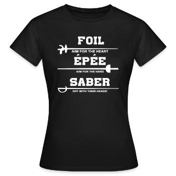 Escrime Épée Sabre Épée Épée Escrime Cadeau - T-shirt Femme - noir - Devant - AI Model Female 172 dark (172cm)