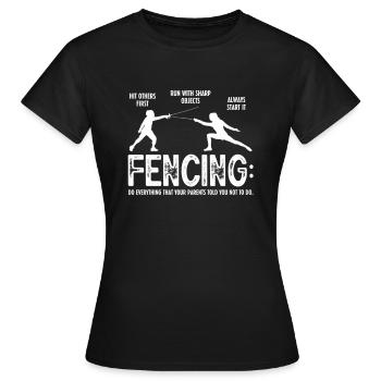 Escrime Épée Sabre Épée Épée Escrime Cadeau - T-shirt Femme - noir - Devant - AI Model Female 172 dark (172cm)