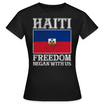 Haïti - T-shirt Femme - noir - Devant - AI Model Female 172 dark (172cm)