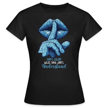 Autisme - T-shirt Femme - noir - Devant - AI Model Female 172 dark (172cm)