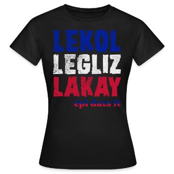 Haïti - T-shirt Femme - noir - Devant - AI Model Female 172 dark (172cm)