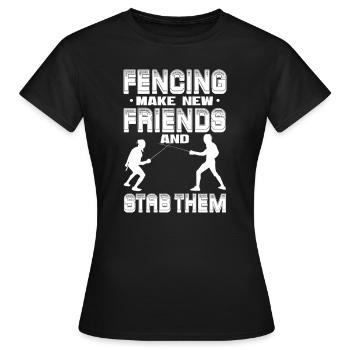 Escrime Épée Sabre Épée Épée Escrime Cadeau - T-shirt Femme - noir - Devant - AI Model Female 172 dark (172cm)