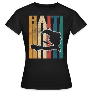 Haïti - T-shirt Femme - noir - Devant - AI Model Female 172 dark (172cm)