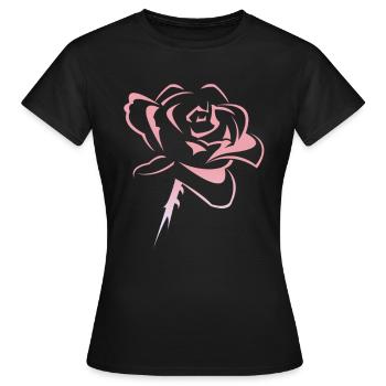 Blume,Rose - Frauen T-Shirt - Schwarz - Vorne - AI Model Female 172 dark (172cm)