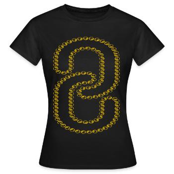 Goldene Kette bildet die Zahl 3 - Frauen T-Shirt - Schwarz - Vorne - AI Model Female 172 dark (172cm)