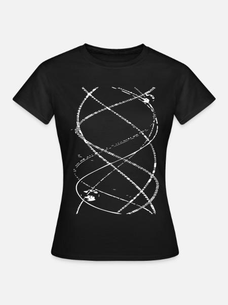 Abstrakte Linienspirale - Frauen T-Shirt - Schwarz