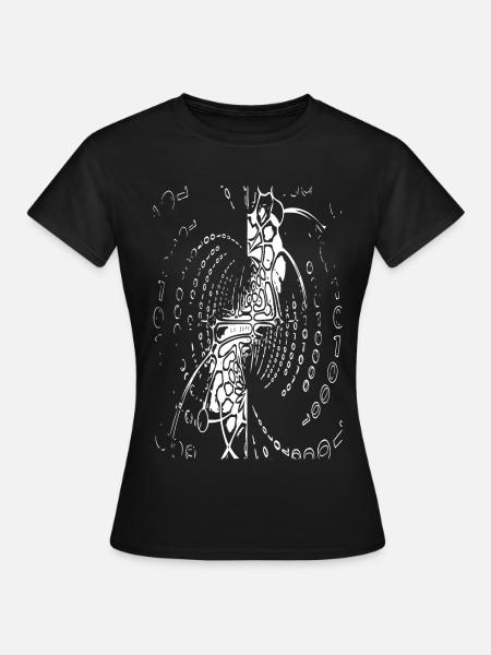 Gecko in Datenspirale - Frauen T-Shirt - Schwarz