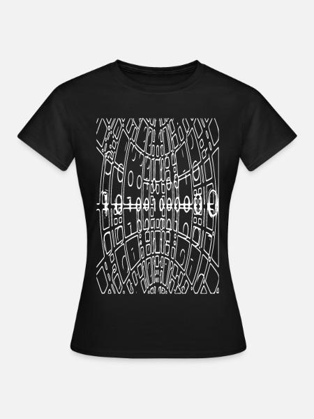 Verzerrte Raster-Tunnel - Frauen T-Shirt - Schwarz