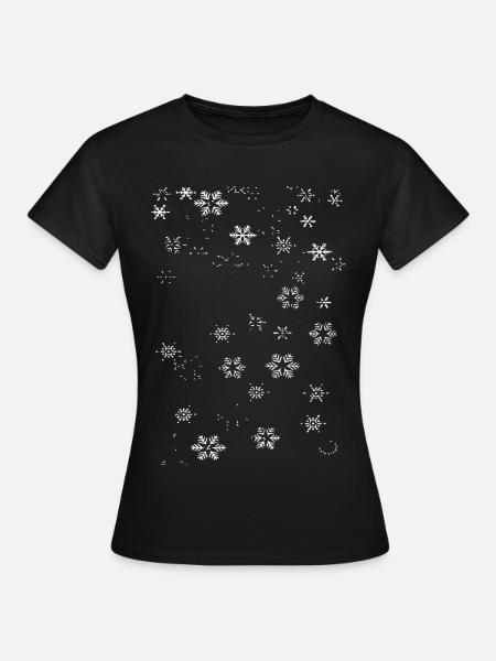 Schneeflockenstreu Muster - Frauen T-Shirt - Schwarz