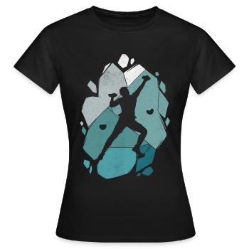Klettern Bouldern Bergsteiger Kletterer Boulder - Frauen T-Shirt - Schwarz - Vorne - AI Model Female 172 dark (172cm)