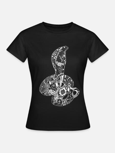 Patchwork Cobra - Frauen T-Shirt - Schwarz