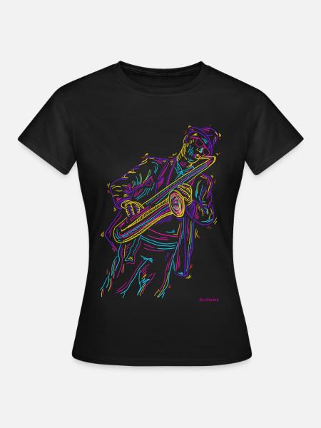Jazz Saxophon - Frauen T-Shirt - Schwarz