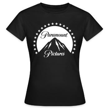 Paramount Pictures Weißes Logo Mit Berg - Frauen T-Shirt - Schwarz - Vorne - AI Model Female 172 dark (172cm)