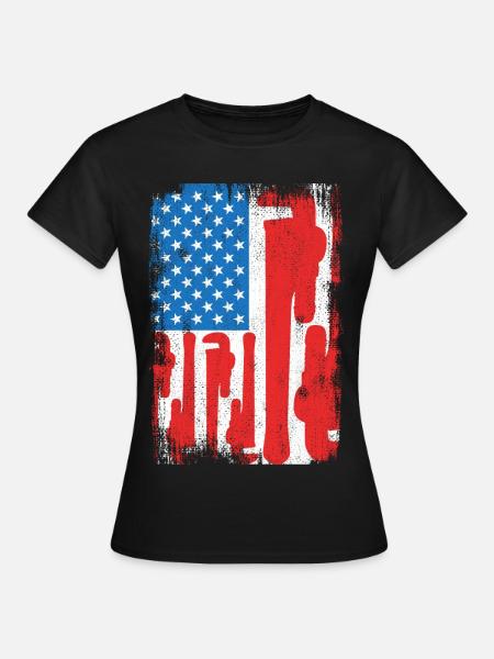 Installateur USA Flagge - Frauen T-Shirt - Schwarz