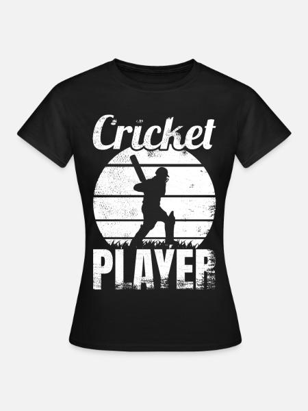 Lustiger Kricketspieler - Frauen T-Shirt - Schwarz