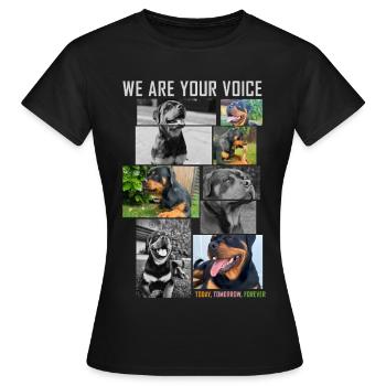 Collage de voix de chien - T-shirt Femme - noir - Devant - AI Model Female 172 dark (172cm)