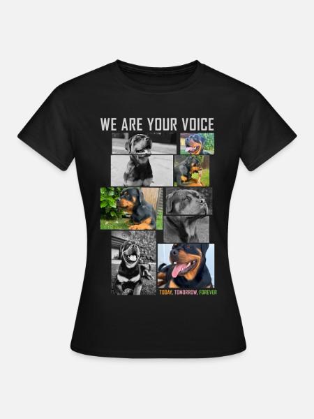 Hundeische Stimme Collage - Frauen T-Shirt - Schwarz
