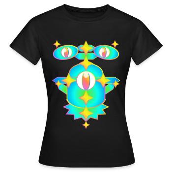 Milles étoiles version 2 - T-shirt Femme - noir - Devant - AI Model Female 172 dark (172cm)