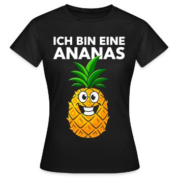 Ananas Kostüm Fasching Karneval Obst verkleiden - Frauen T-Shirt - Schwarz - Vorne - AI Model Female 172 dark (172cm)