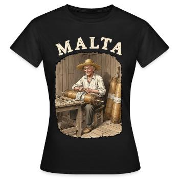 Feux d’artifice pyro de Malte - T-shirt Femme - noir - Devant - AI Model Female 172 dark (172cm)