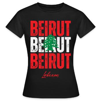 Beirut im Herzen, Libanon Gegenwart - Frauen T-Shirt - Schwarz - Vorne - AI Model Female 172 dark (172cm)