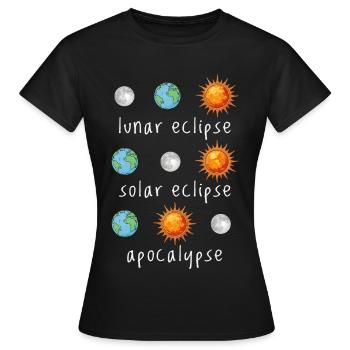 Éclipse lunaire Éclipse solaire Apocalypse Humour - T-shirt Femme - noir - Devant - AI Model Female 172 dark (172cm)