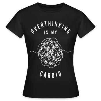 Overthinking Cardio: Scribble Loop - Frauen T-Shirt - Schwarz - Vorne - AI Model Female 172 dark (172cm)