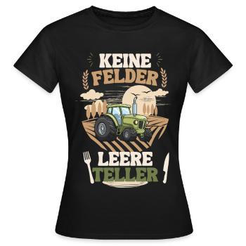 Bauer Keine Felder leere Teller - Frauen T-Shirt - Schwarz - Vorne - AI Model Female 172 dark (172cm)
