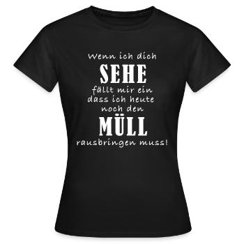 Wenn ich dich sehe - Frauen T-Shirt - Schwarz - Vorne - AI Model Female 172 dark (172cm)