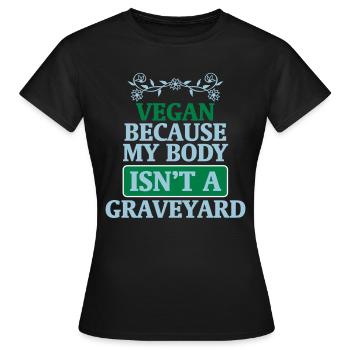 végétaliens - T-shirt Femme - noir - Devant - AI Model Female 172 dark (172cm)