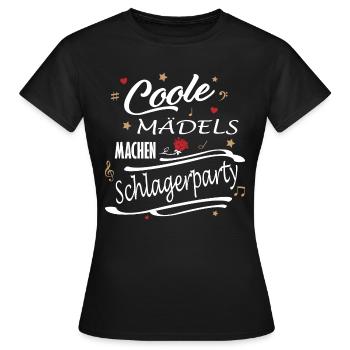 Schlagerparty Schlager Volksmusik Feiern Party - Frauen T-Shirt - Schwarz - Vorne - AI Model Female 172 dark (172cm)
