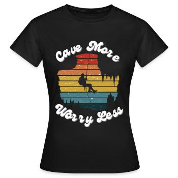 Cave more, Worry less - T-shirt Femme - noir - Devant - AI Model Female 172 dark (172cm)