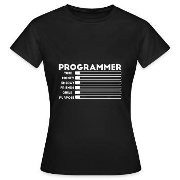 Programmeur nerd computer HTML - T-shirt Femme - noir - Devant - AI Model Female 172 dark (172cm)