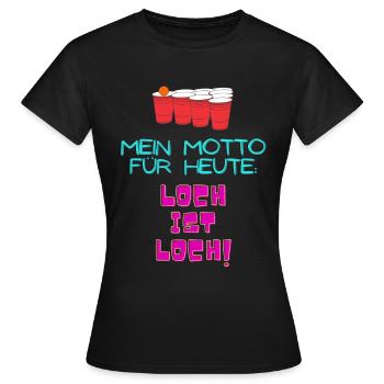 Beerpong Motto - Frauen T-Shirt - Schwarz - Vorne - AI Model Female 172 dark (172cm)