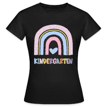 Jardin d’enfants Arc-en- - T-shirt Femme - noir - Devant - AI Model Female 172 dark (172cm)