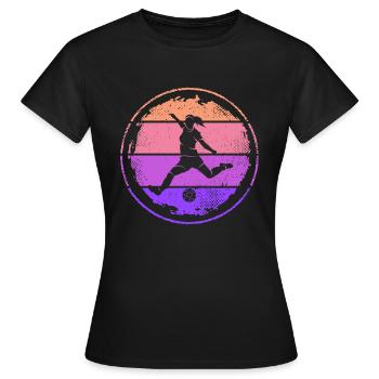 Fußballer Fußballspieler Frauen Mädchen Fußball - Frauen T-Shirt - Schwarz - Vorne - AI Model Female 172 dark (172cm)