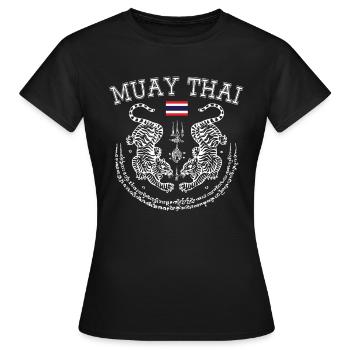 Muay Thai Tiger Thailand Kickboxing Martial Art - Women's T-Shirt - black - Front - AI Model Female 172 dark (172cm)