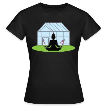 Gärtnern ist mein Yoga Frau mit Schaufel Schere - Frauen T-Shirt - Schwarz - Vorne - AI Model Female 172 dark (172cm)