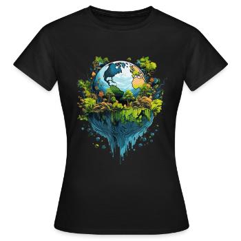 Respektiere deine Mutter am Tag der Erde - Frauen T-Shirt - Schwarz - Vorne - AI Model Female 172 dark (172cm)