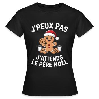 Ich kann nicht, ich warte auf den Weihnachtsmann - Frauen T-Shirt - Schwarz - Vorne - AI Model Female 172 dark (172cm)