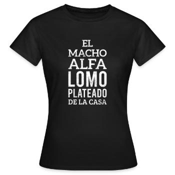 El macho alfa lomo plateado, Regalo para Papa en E. - Frauen T-Shirt - Schwarz - Vorne - AI Model Female 172 dark (172cm)
