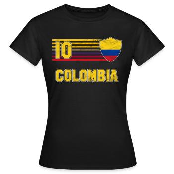 Kolumbien - Frauen T-Shirt - Schwarz - Vorne - AI Model Female 172 dark (172cm)
